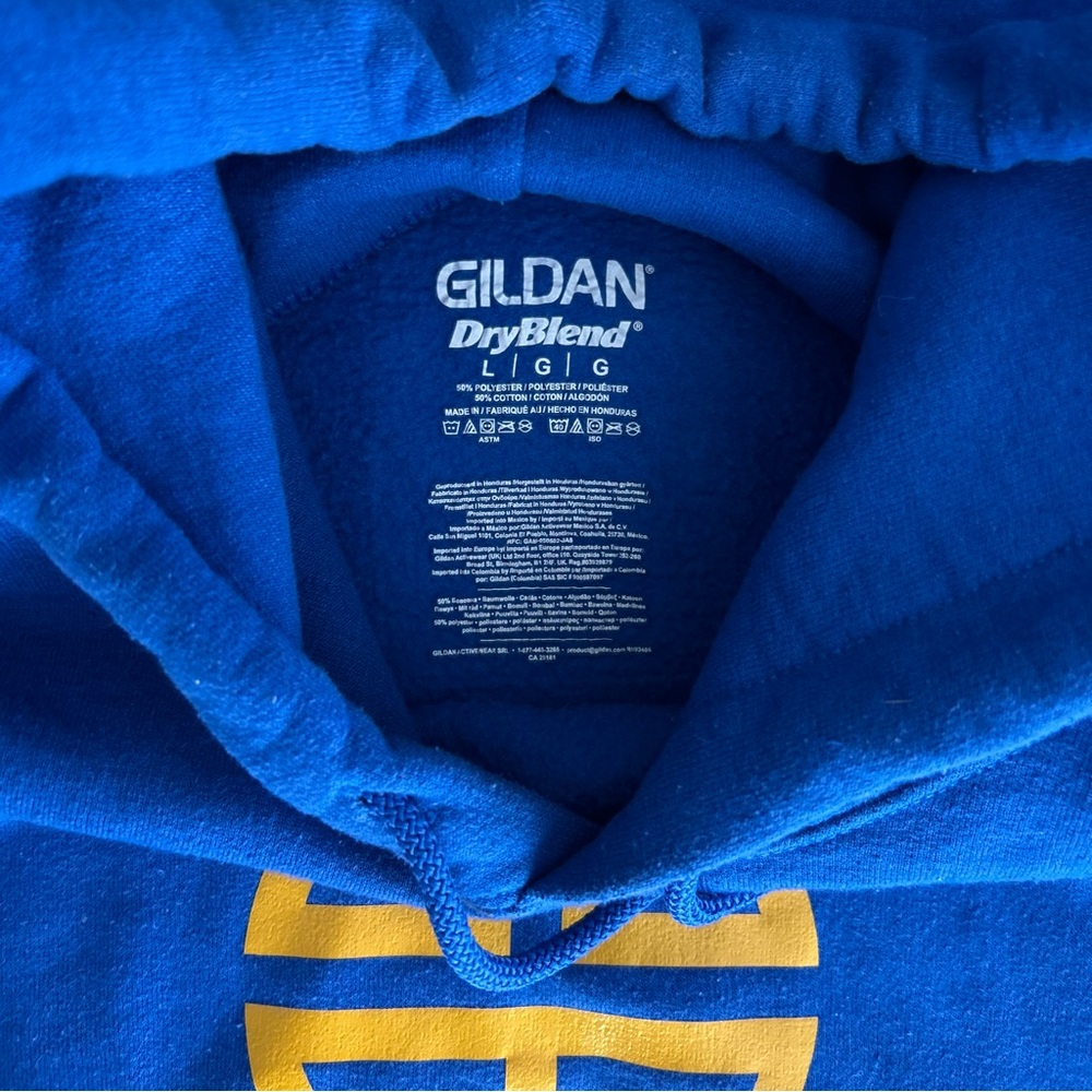 Dyckman Basketball Hoodie Large Blue Gold NYC Streetball Pullover - Picture 3 of 3